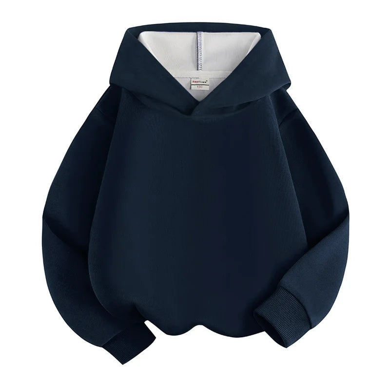 Children's Autumn Hoodies New Boys Girls Casual Hooded Sweatshirts Solid Color Jackets Teenager Fashion Spring Loose Sportswear