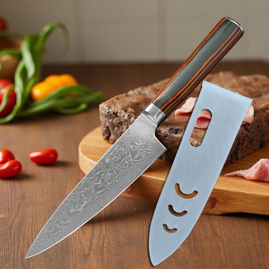 Damascus Steel Kitchen Knife Boning Steak BBQ Meat Cleaver Chef Utility Knife Paring  Kitchen Tools