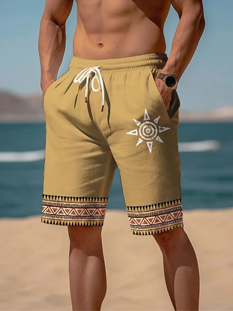 Men's Hot Beach Pants Men's shorts 3D Print Summer Men's Outdoor Daily Sports Shorts Large Size Loose Holiday Beach Trunks