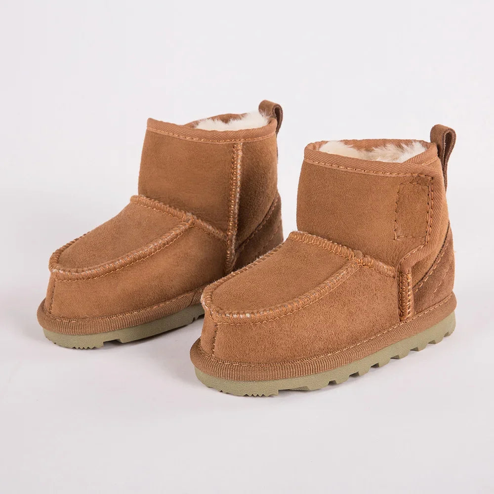 Baby Snow Boots for boys and girls  Kids Snow Boots Sheepskin  Real Fur Shoes Children Geanuine Leather Australia Shoes