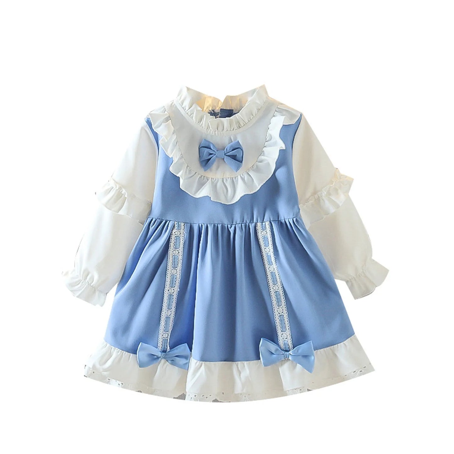 Baby Girl Dress For Newborns Long Sleeve 1 Year Birthday Princess Party Dresses Blue Infant Baby Clothing Toddler Girls Clothes