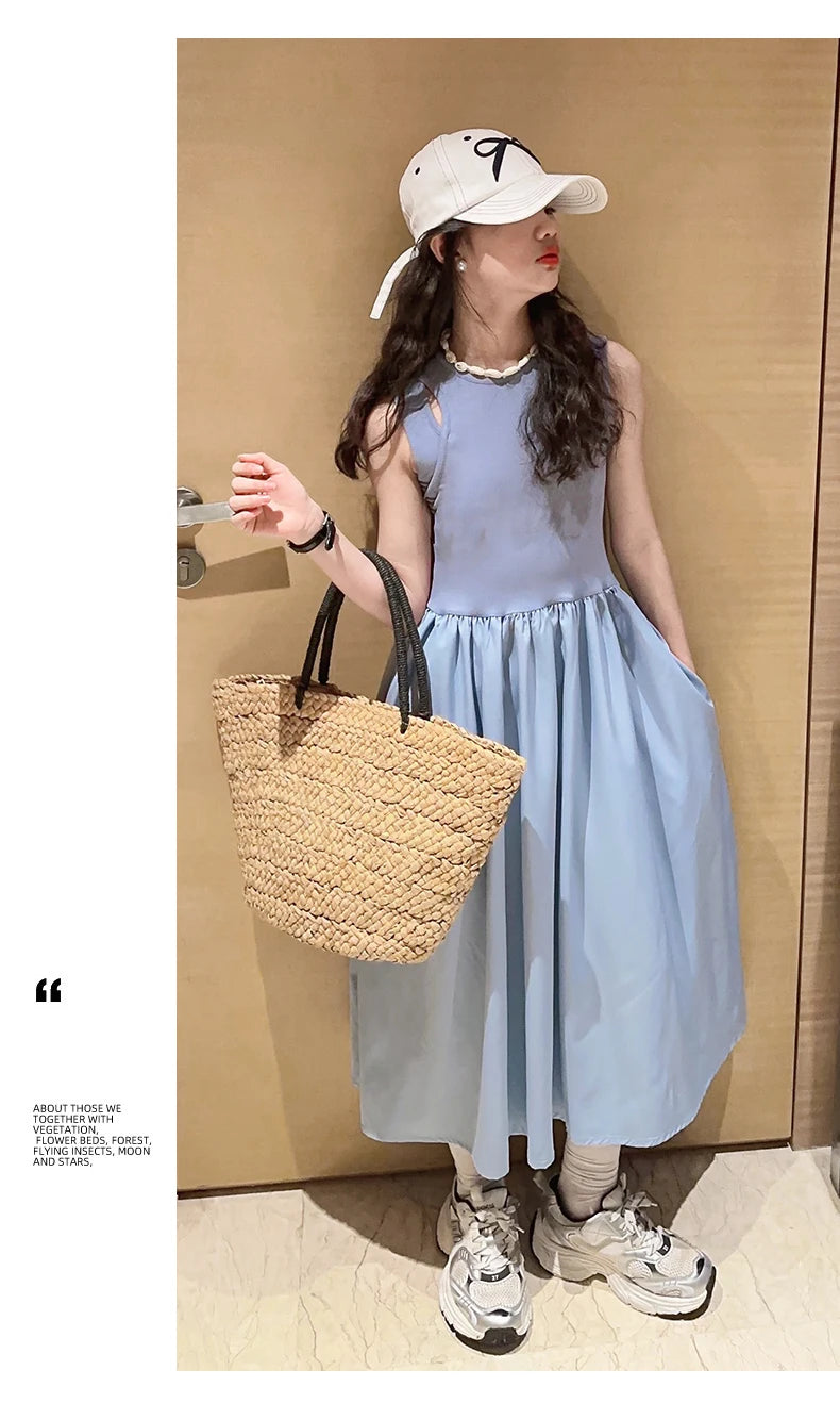 French teenage girls dress roupa vestido longo infantil menina 12 a 14anos kids clothes pink one-pieces elegant long dresses 10