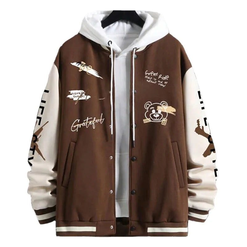 Men's Jackets Coat Spring Autumn Casual Long Sleeve Golf Wear Men Baseball Jacket Fashion Printed O-neck Windbreaker Men's Coats