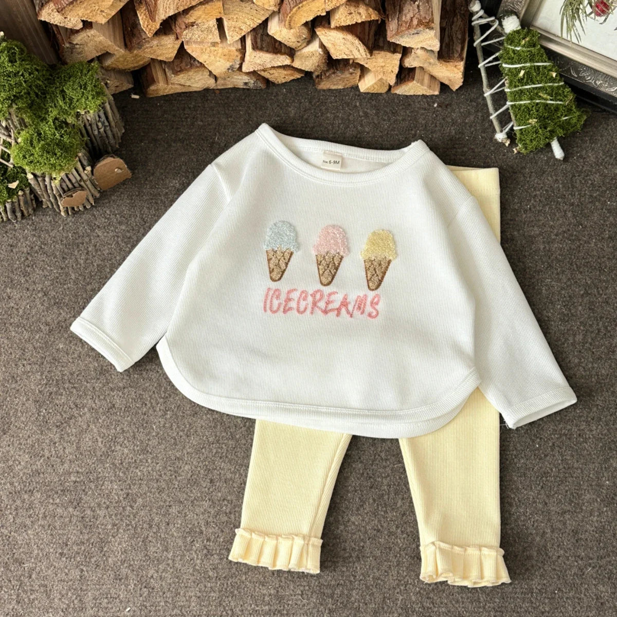 Baby Girl Clothes New Design Fashion Spring Fall Three Sweet Tube Patchwork Long Sleeves Pant Cotton Two-piece Set