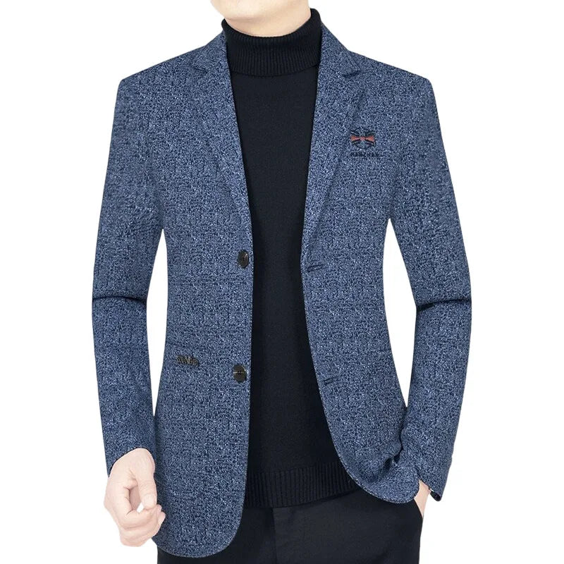 The new high-quality men's suit jacket is a simple, elegant and fashionable top that is suitable for daily wear.