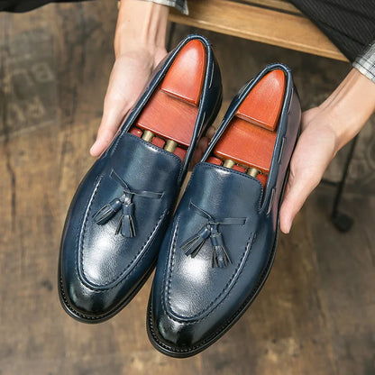 High Quality Men's Dress Shoes Slip On Leather Shoes Male Casual Business Shoes For Men 2026 Flat Party Leather Loafers Man