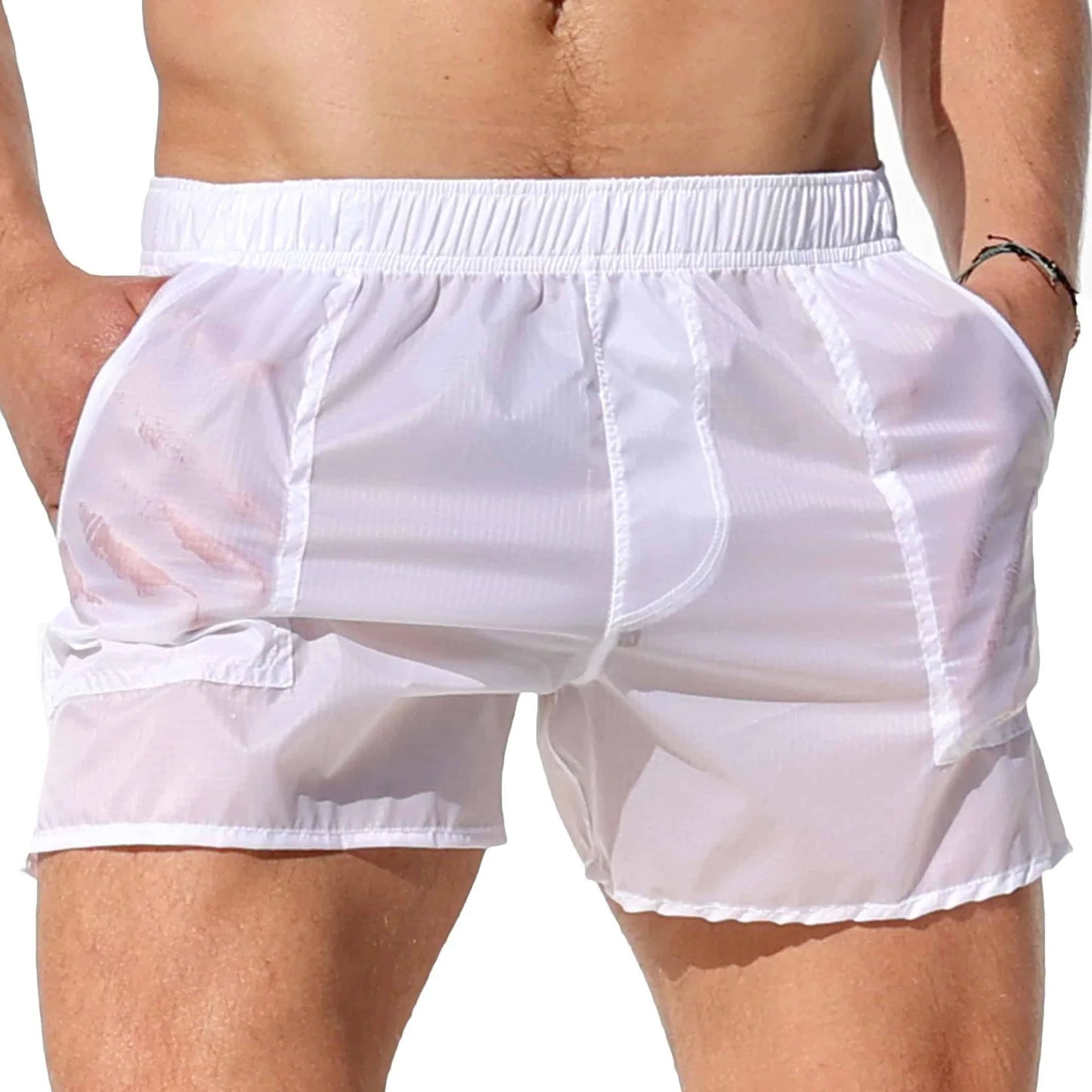 Men's Summer Sexy Swimwear Swimsuit Swimming Trunks Transparent Sunga Mens Swim Briefs Beach Shorts Mayo Sungas De Praia Homens