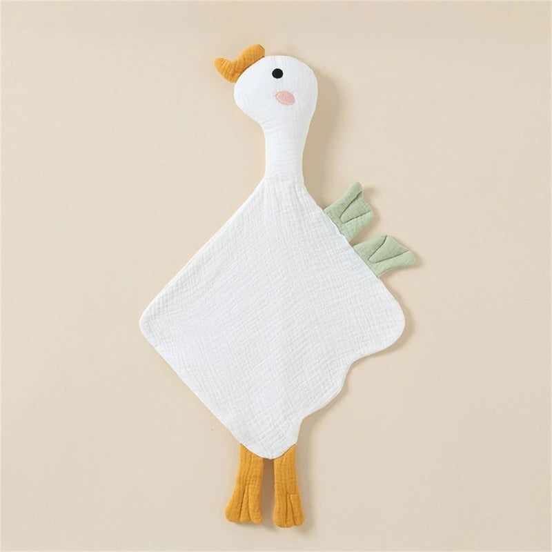 Stuffed Goose Baby Towel Cotton Baby Sleeping Cuddling Security Blanket Newborn Soothe Appease Towel Kids Face Towel Washcloth
