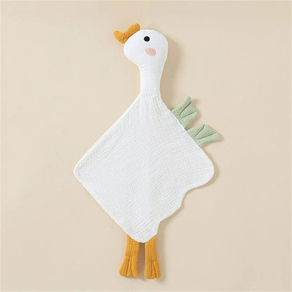 Stuffed Goose Baby Towel Cotton Baby Sleeping Cuddling Security Blanket Newborn Soothe Appease Towel Kids Face Towel Washcloth