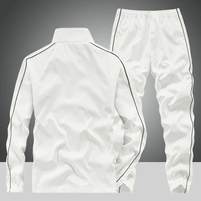 Men's Sportswear Fashion Spring Autumn Sets Training Suit 2 Pieces Set Jacket+Sweatpants Mens Casual Tracksuit
