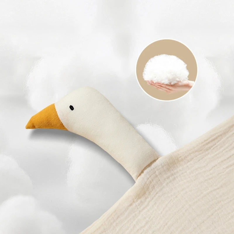Stuffed Goose Baby Towel Cotton Baby Sleeping Cuddling Security Blanket Newborn Soothe Appease Towel Kids Face Towel Washcloth