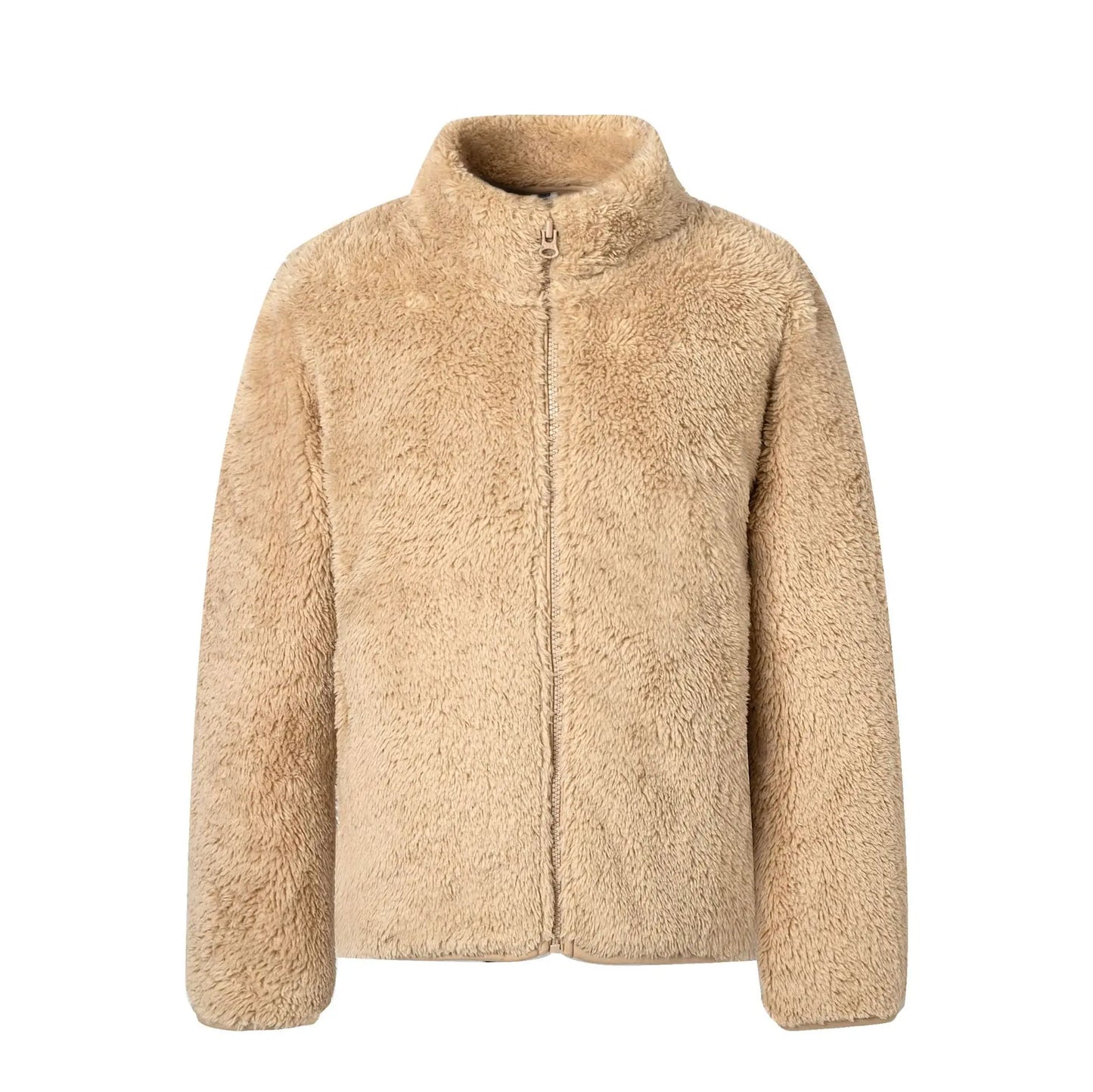 Winter Warmth Girls and Boys Plain Full Polar Fleece Turtleneck Zip Jackets Child Coat School Kids Outfit Tops 5-14 Years