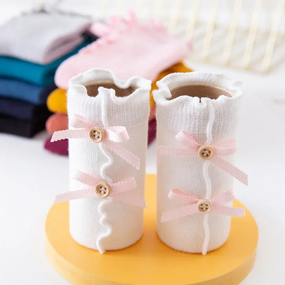 Children Socks Knee High Toddler Trousers Cotton Baby Girls Lace Baby Socks Girl Leg Warms Baby Girl Bow Sock