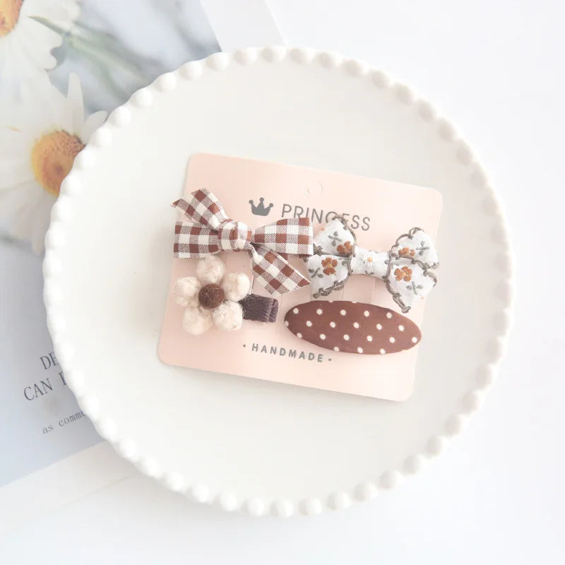 4pcs/set Mini Baby Girl Hair Clip Cute Floral Bow Bunny Princess Hairpin for Toddler Girl Lovely Bang Side Clip Hair Accessories