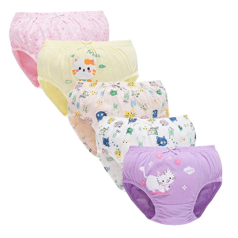 5 Packs/Box Children Underwear Girls Panties Cotton Comfortable Toddlers Kids Triangle Underpants Breathable Briefs For Girls