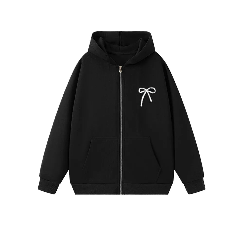 Fashion Sweet Bow Girl Bowknot Hoodie Loose Long Sleeve Teens Autumn Hoodie Coat Child Y2k Coat Girls Autumn Winter