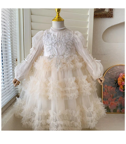 Baby Girls Clothing 2025 Autumn and Winter New Item Beautiful Dress Solid Color Pretty for Little Girls