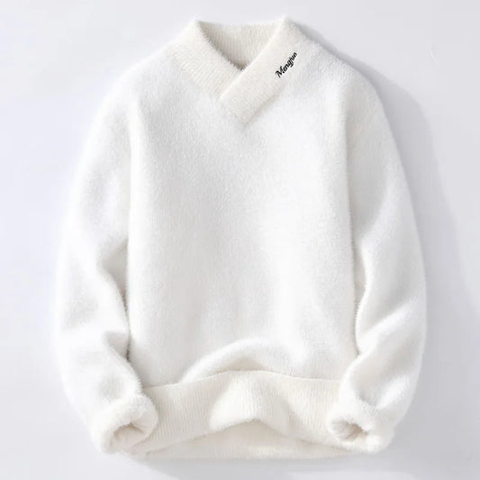 Sweaters men winter korean style mens warm sweater V-neck men sweaters autumn Men's wool pullovers men full size M-XXXL