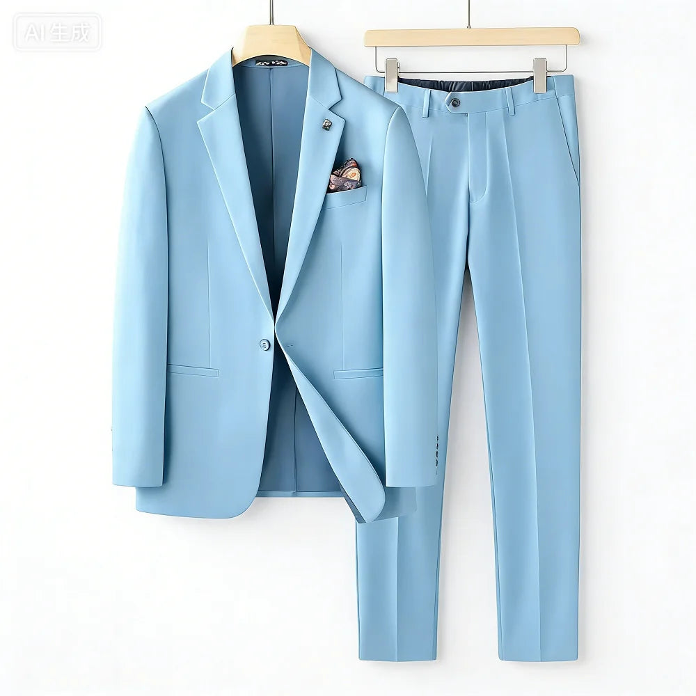 Men's  Two-Piece Suit plus Size Professional Business Wedding Formal High Quality Terno Solto Grande Peso Negócios Casamento