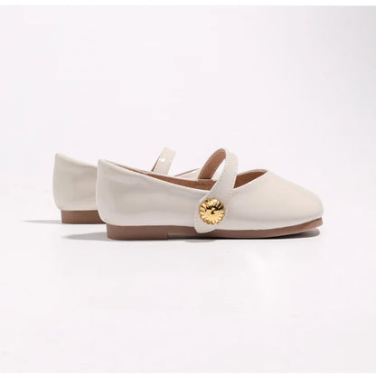 2025 Girl's Leather Shoes Square Toe Elegant Shallow Kids Mary Janes Flat Sole Comfy Children Single Shoes Girls Princess Shoes