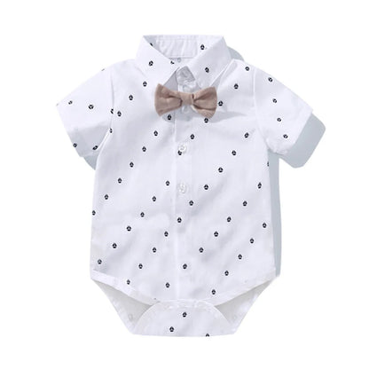 Baby Boys Clothing Suit Gentleman Handsome Romper Bow Set Birthday Festival Gift Jumpsuit Hat Toddler Boys Wedding Outfit Dress
