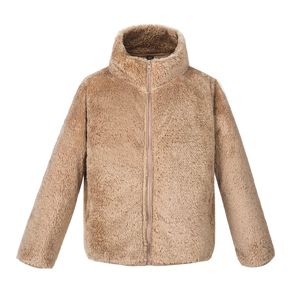 Winter Warmth Girls and Boys Plain Full Polar Fleece Turtleneck Zip Jackets Child Coat School Kids Outfit Tops 5-14 Years