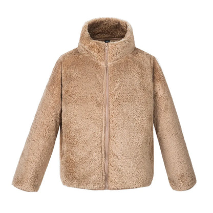Winter Warmth Girls and Boys Plain Full Polar Fleece Turtleneck Zip Jackets Child Coat School Kids Outfit Tops 5-14 Years