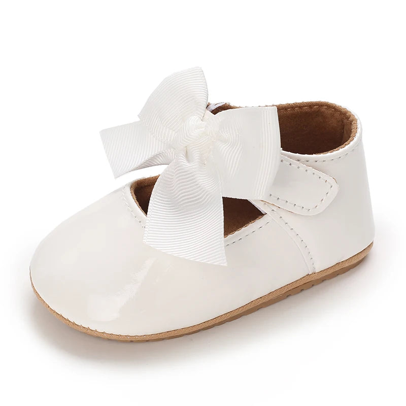 Baby Girl Shoes Bow Flats Toddler Sandals Non-slip Soft Sole Newborn Formal First Walkers Christening