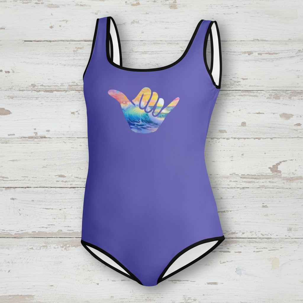 Youth Girl's Shaka 🤙 Wave Swimsuit 🩱 For Surfer Girls