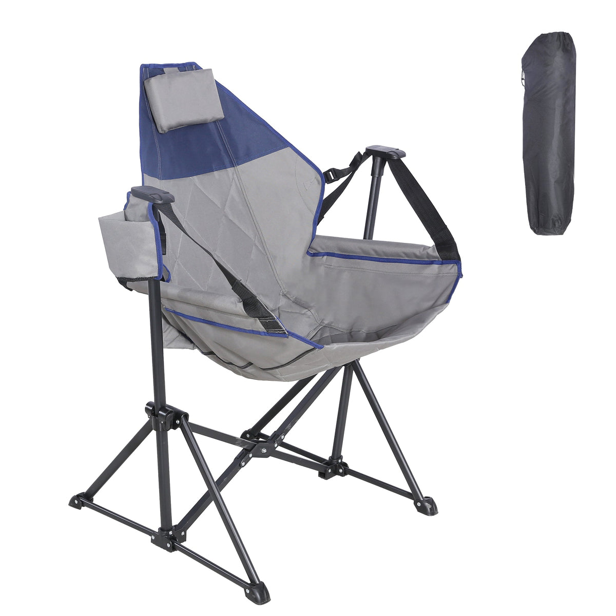 Ainfox Adults Heavy Duty Camping Chair High Back Folding Chair with Thickened Steel FramePadded Portable Outdoor Chair
