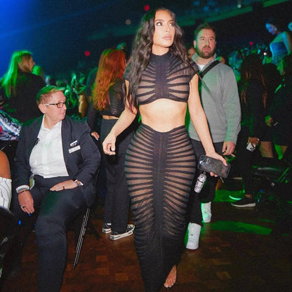 Cross-Border Supply: Women's Knit Sheer Club Outfit