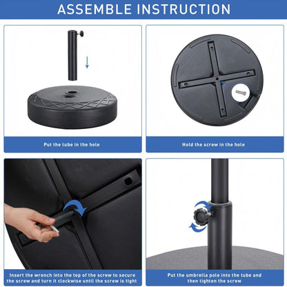 Ainfox Weighted Base for 10ft Patio Umbrella, Heavy Duty Water Filled Market Umbrella Stand