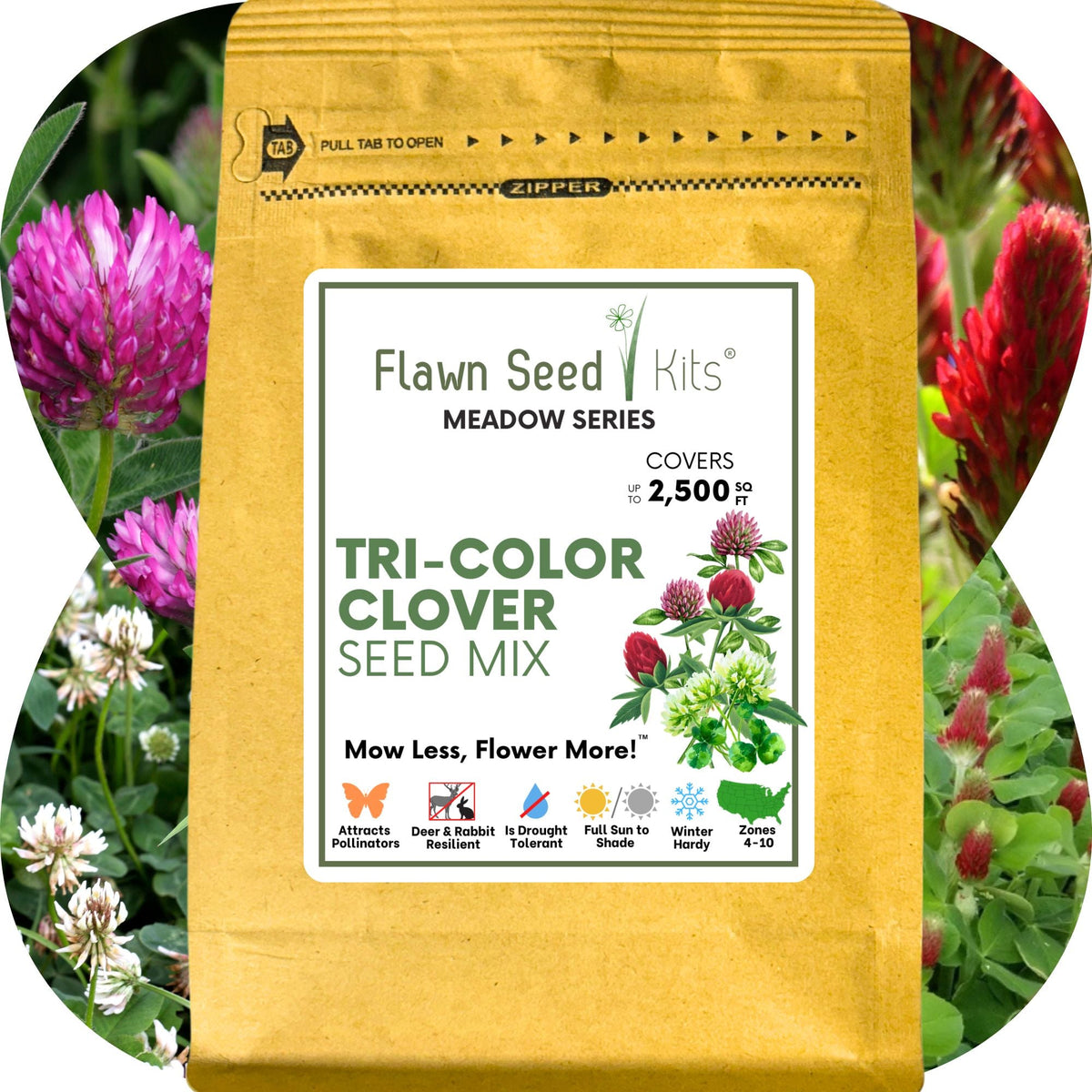 Tri-Color Clover Seed Blend