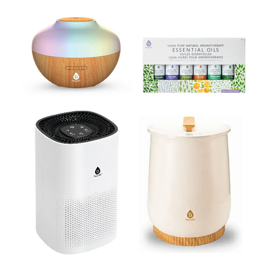 Home Wellness Collection: Towel Warmer, True HEPA Purifier, Diffuser, & Essential Oils