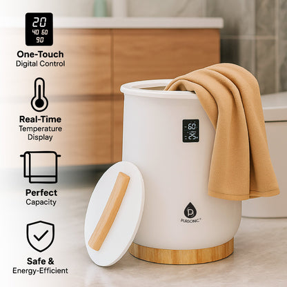 Pursonic Home Sanctuary Trio: Towel Warmer, True HEPA Air Purifier & Essential Oils