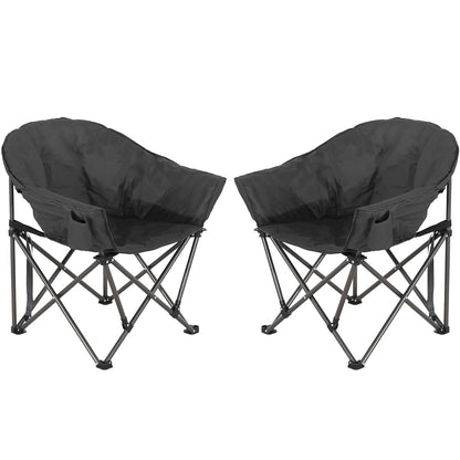 Ainfox 2PCS Oversized Camping Chair Folding Chair Camp Chair for Outdoor, Adults, Men and Women
