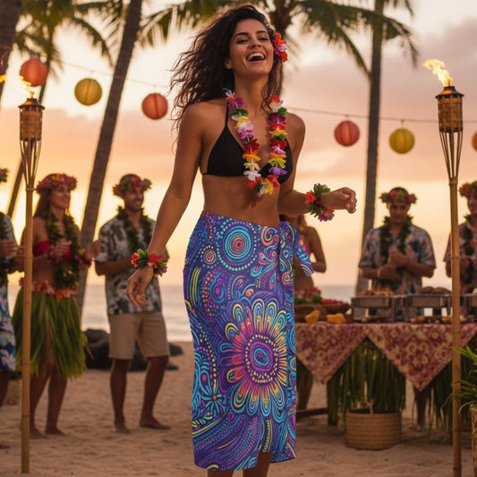 Tiki-Island-Tribal Women's Long Knot Side Cover Up