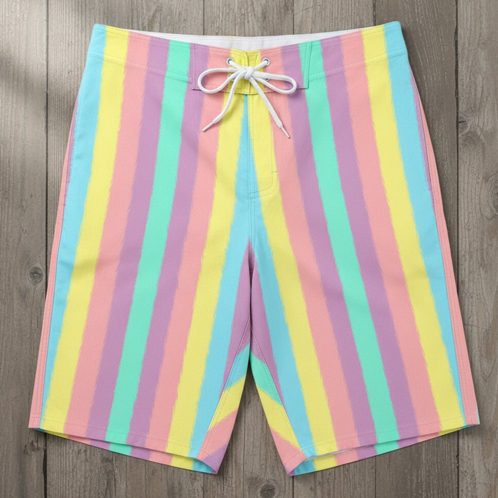 Tropical Stripes Men's Board Shorts