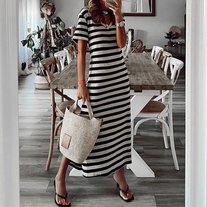 Spring European Style Loose Floral Dress
