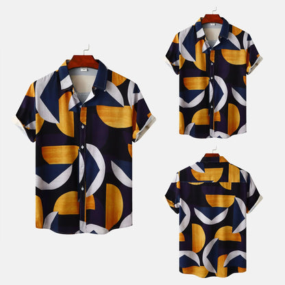 Men's Floral Print Short Sleeve Beach Shirt