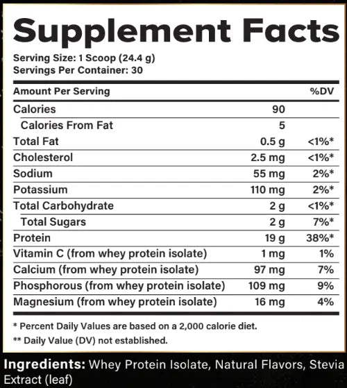 Vanilla Whey Protein Isolate Powder | Lean Muscle & Recovery | SZN Supps
