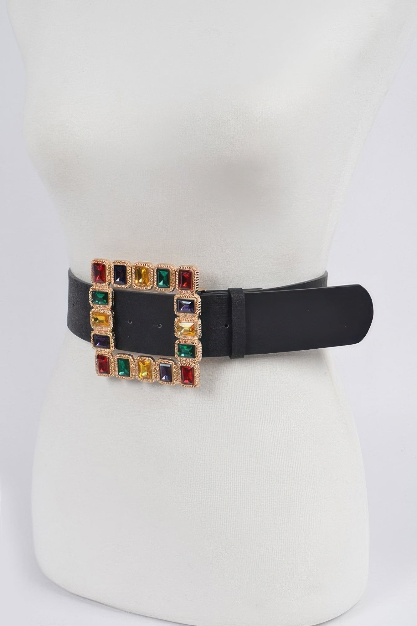 Rhinestone Gemstone Square Belt