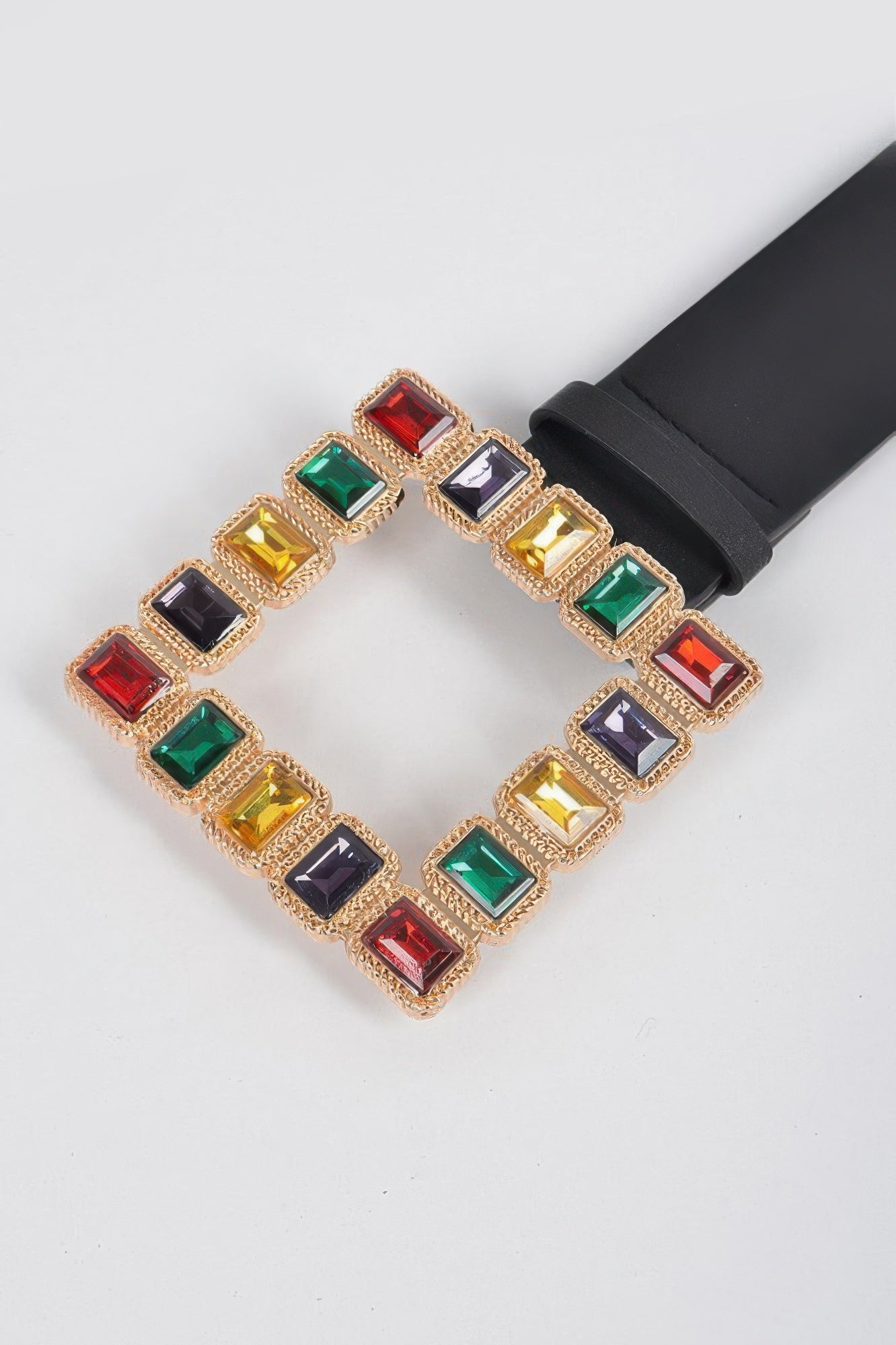 Rhinestone Gemstone Square Belt