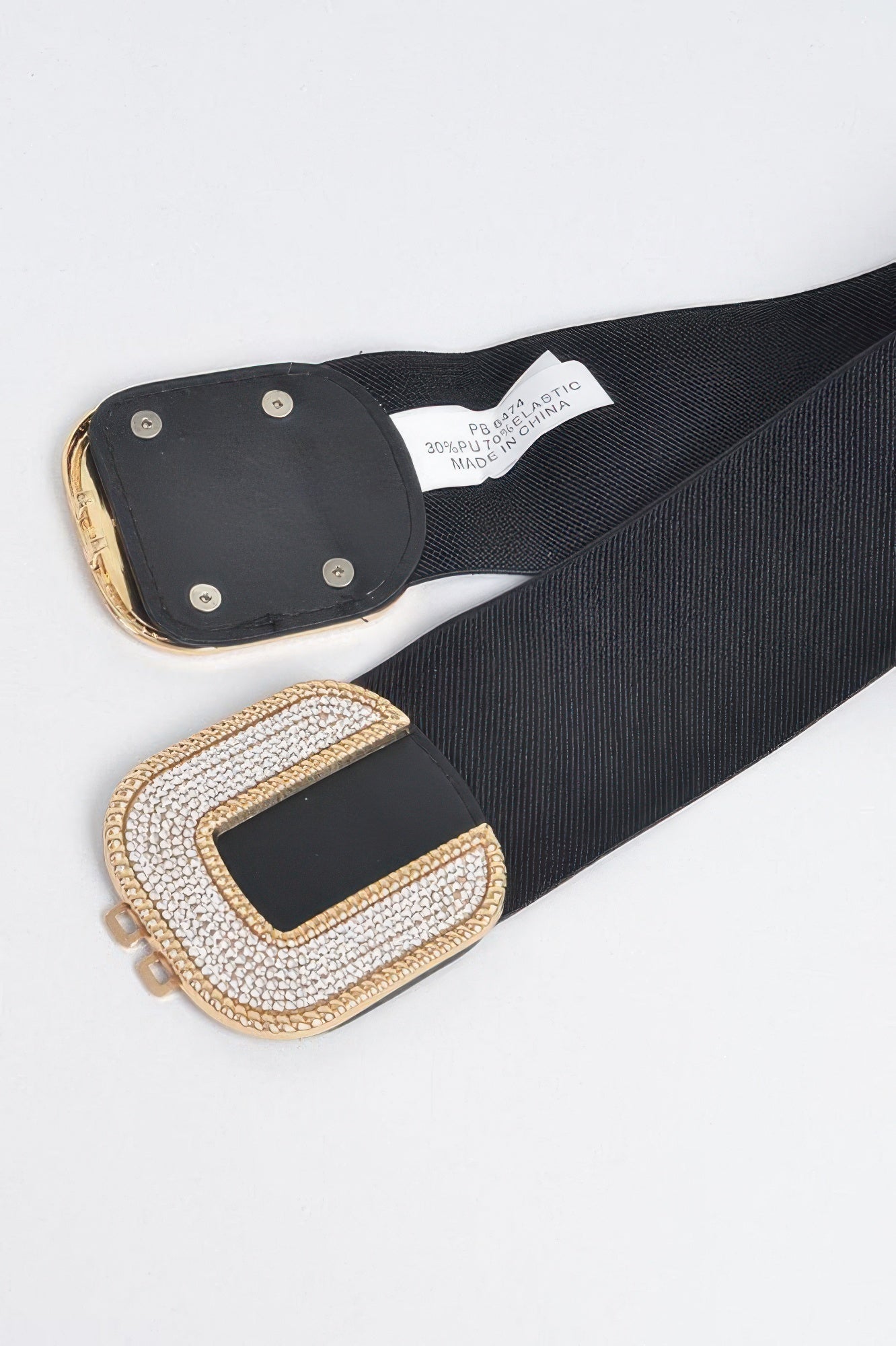 Rhinestone Buckle Stretch Belt