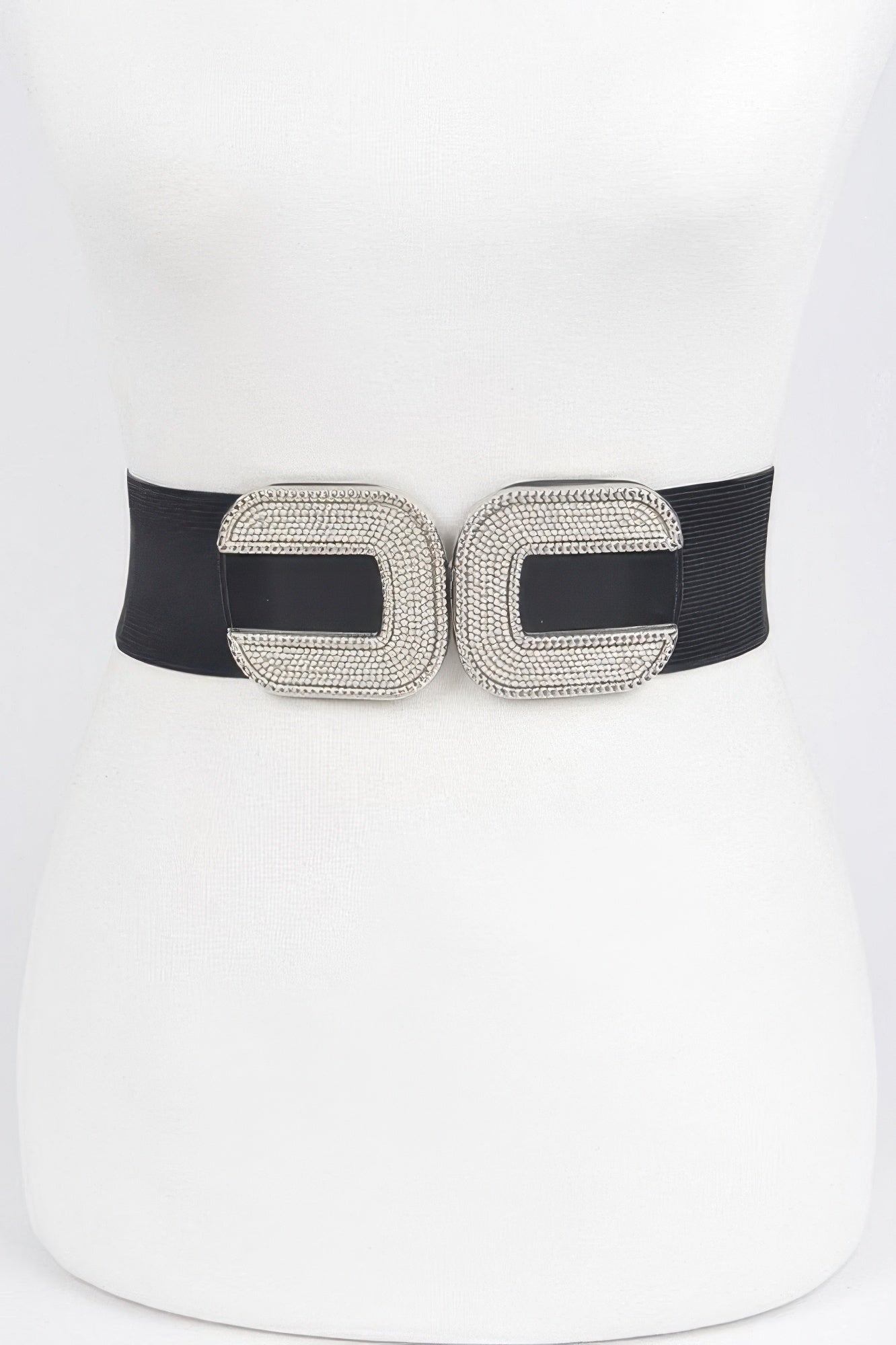 Rhinestone Buckle Stretch Belt