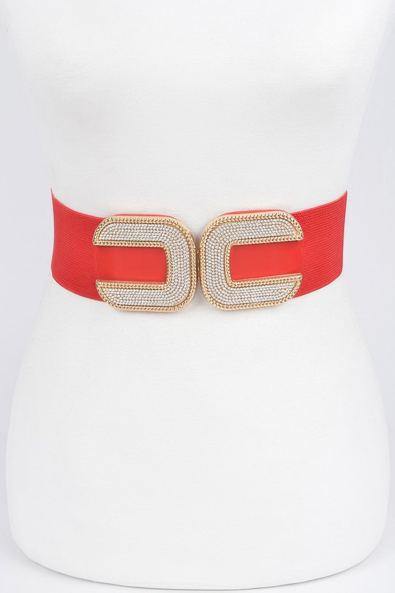Rhinestone Buckle Stretch Belt