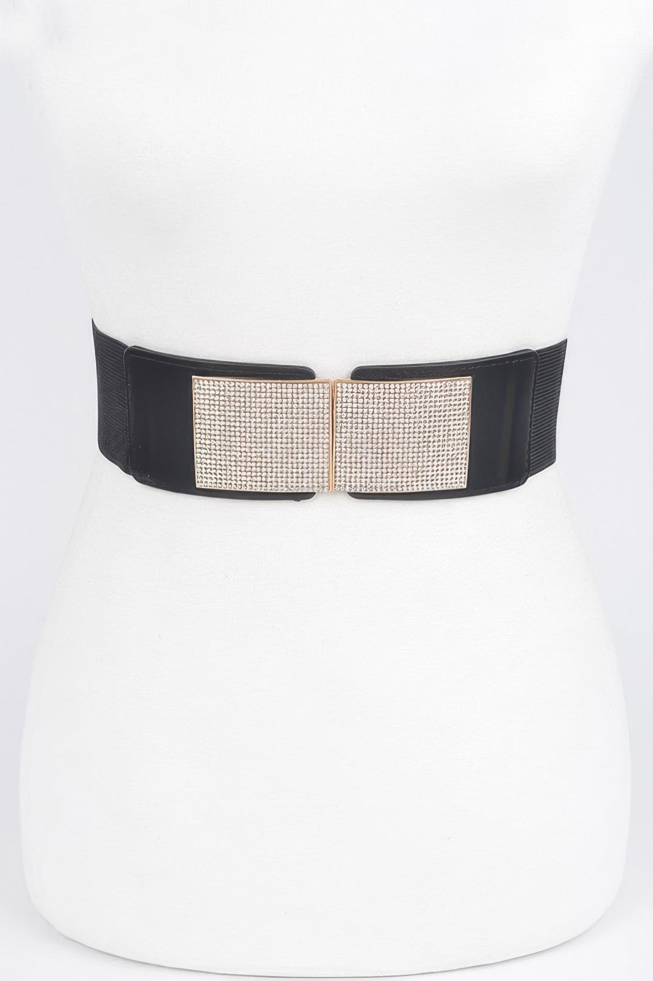 Rhinestone Metal Buckle Stretch Belt