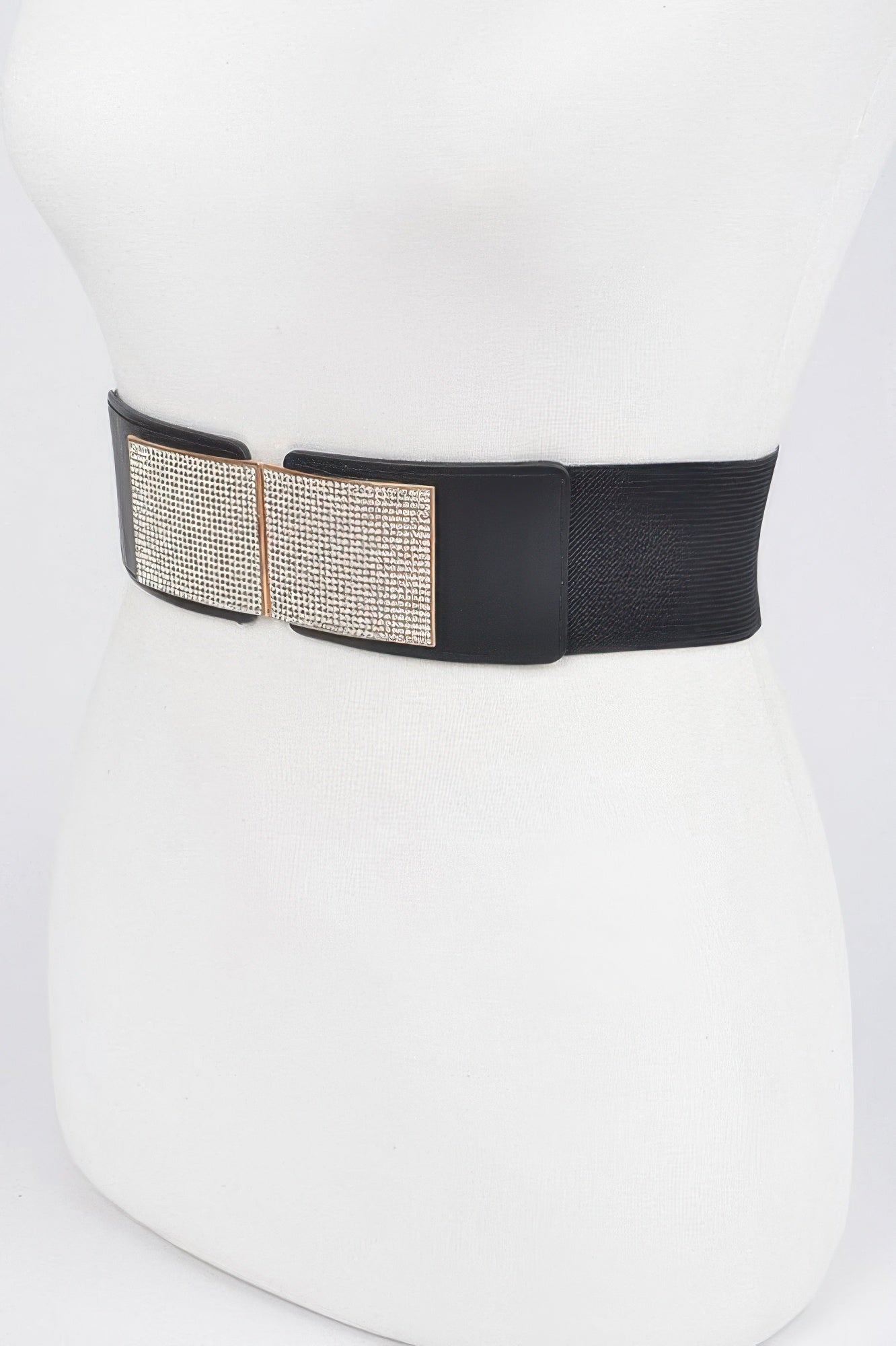 Rhinestone Metal Buckle Stretch Belt