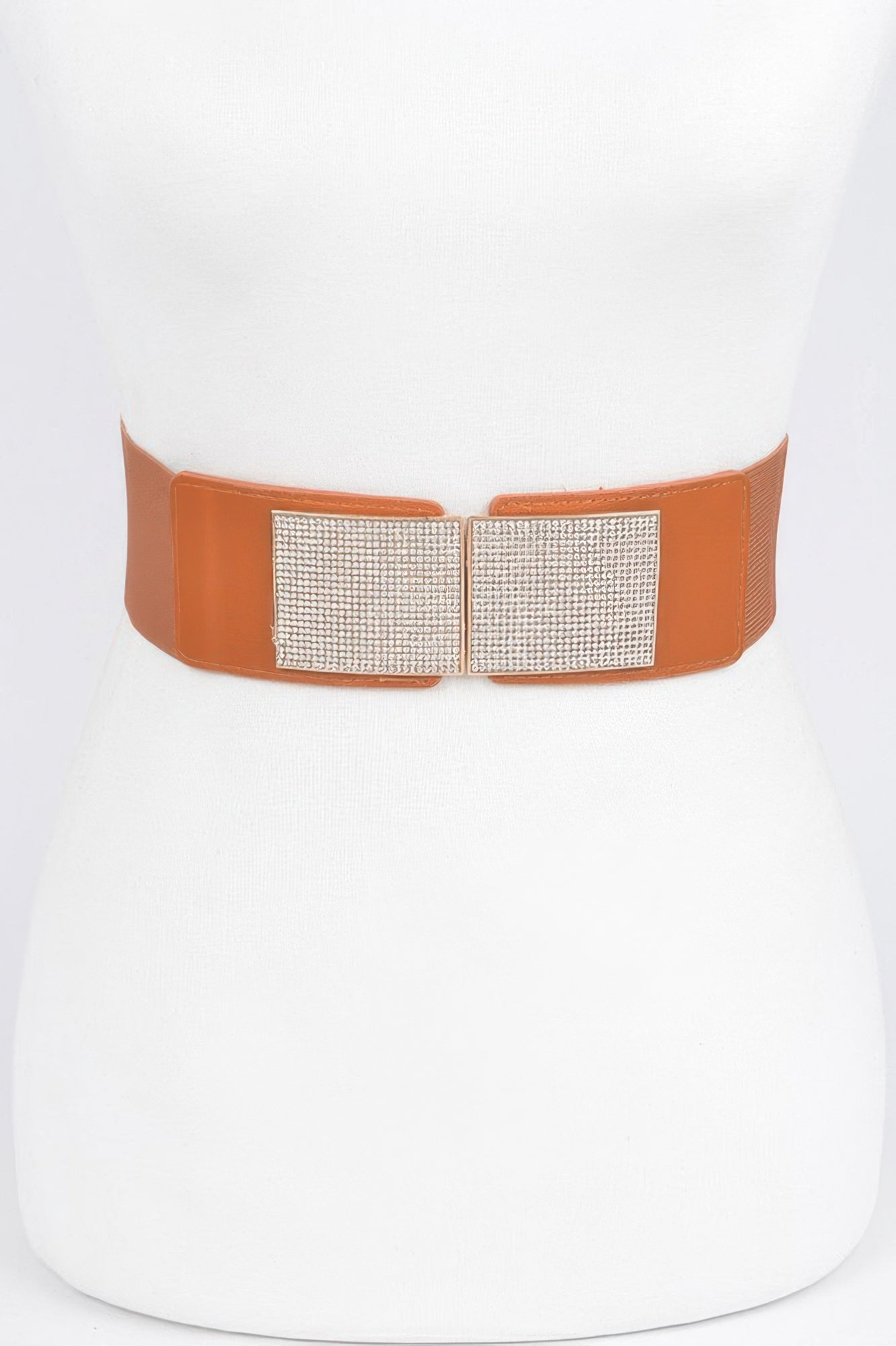 Rhinestone Metal Buckle Stretch Belt