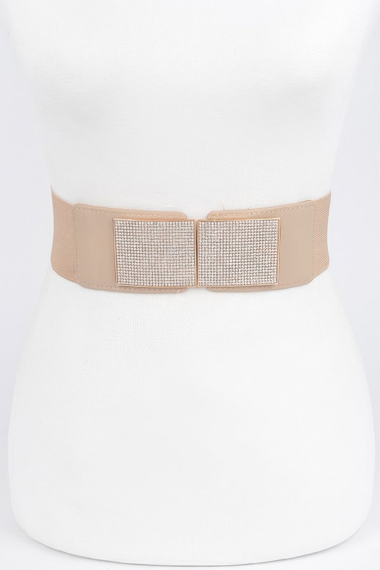 Rhinestone Metal Buckle Stretch Belt